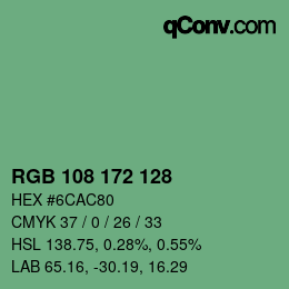 Color code: RGB 108 172 128 | qconv.com