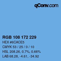 Color code: RGB 108 172 229 | qconv.com