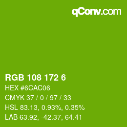 Color code: RGB 108 172 6 | qconv.com