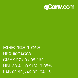 カラーコード: RGB 108 172 8 | qconv.com