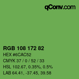 Color code: RGB 108 172 82 | qconv.com