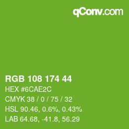 Color code: RGB 108 174 44 | qconv.com