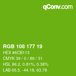 Color code: RGB 108 177 19 | qconv.com