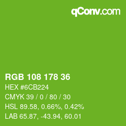 颜色代码: RGB 108 178 36 | qconv.com