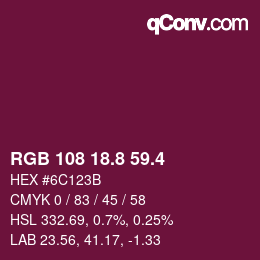 カラーコード: RGB 108 18.8 59.4 | qconv.com