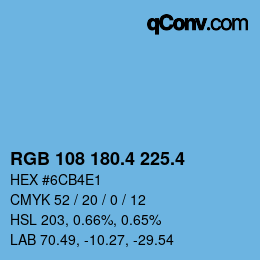 カラーコード: RGB 108 180.4 225.4 | qconv.com