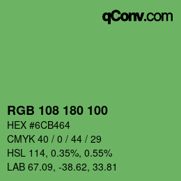 Color code: RGB 108 180 100 | qconv.com