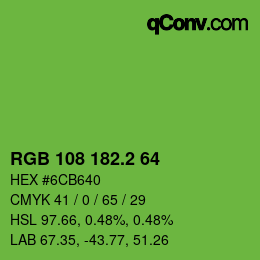 カラーコード: RGB 108 182.2 64 | qconv.com