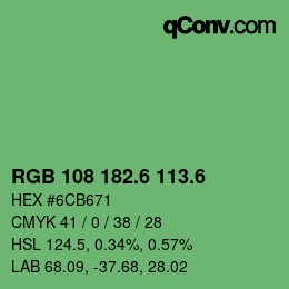 カラーコード: RGB 108 182.6 113.6 | qconv.com