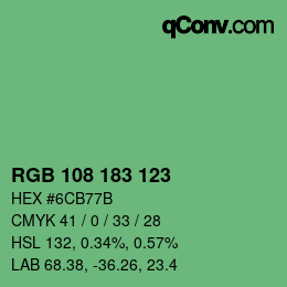 Color code: RGB 108 183 123 | qconv.com