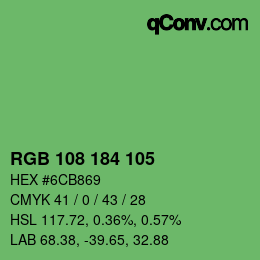 カラーコード: RGB 108 184 105 | qconv.com