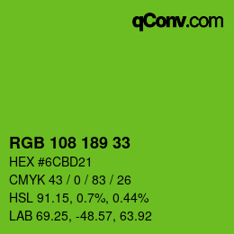 颜色代码: RGB 108 189 33 | qconv.com