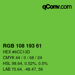 カラーコード: RGB 108 193 61 | qconv.com