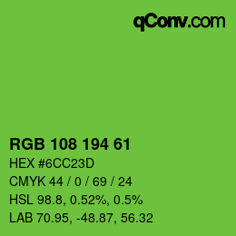 Código de color: RGB 108 194 61 | qconv.com