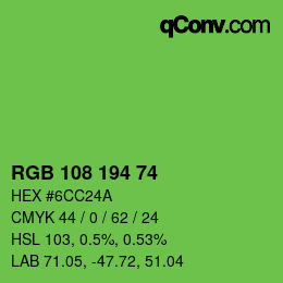 Farbcode: RGB 108 194 74 | qconv.com