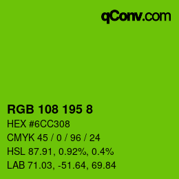 Color code: RGB 108 195 8 | qconv.com