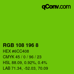 颜色代码: RGB 108 196 8 | qconv.com