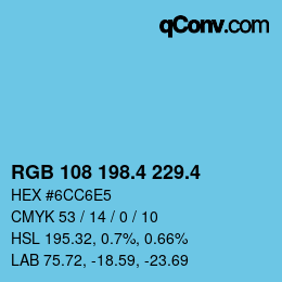 カラーコード: RGB 108 198.4 229.4 | qconv.com
