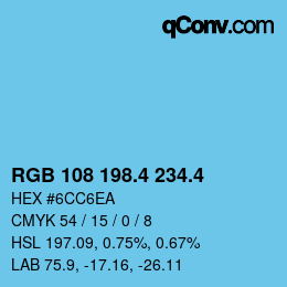 カラーコード: RGB 108 198.4 234.4 | qconv.com