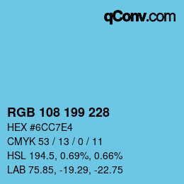 Color code: RGB 108 199 228 | qconv.com