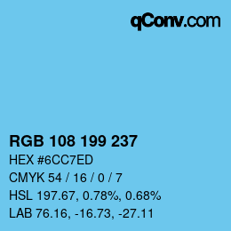 Color code: RGB 108 199 237 | qconv.com