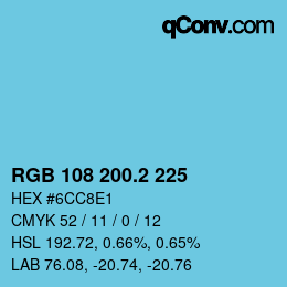 カラーコード: RGB 108 200.2 225 | qconv.com