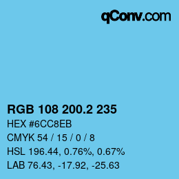 カラーコード: RGB 108 200.2 235 | qconv.com