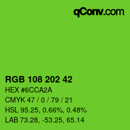 Farbcode: RGB 108 202 42 | qconv.com