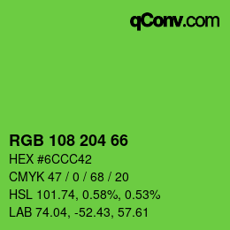 Código de color: RGB 108 204 66 | qconv.com