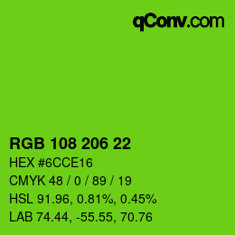 Color code: RGB 108 206 22 | qconv.com