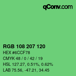 Color code: RGB 108 207 120 | qconv.com