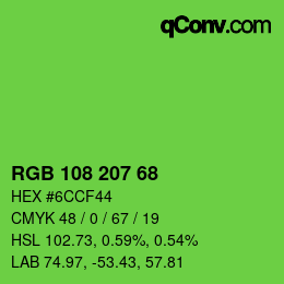 Código de color: RGB 108 207 68 | qconv.com