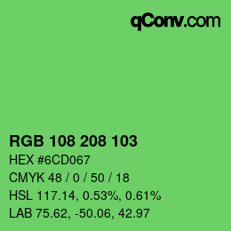 Color code: RGB 108 208 103 | qconv.com