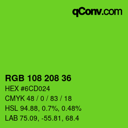 Color code: RGB 108 208 36 | qconv.com