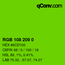 颜色代码: RGB 108 209 0 | qconv.com