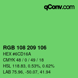 Color code: RGB 108 209 106 | qconv.com
