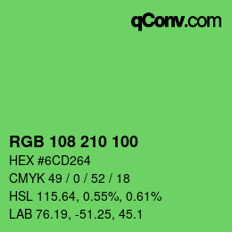 Color code: RGB 108 210 100 | qconv.com