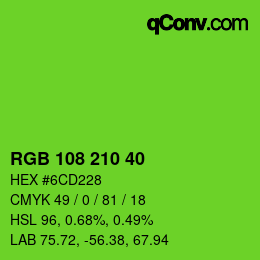 颜色代码: RGB 108 210 40 | qconv.com