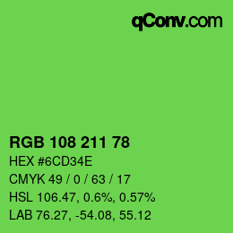 Color code: RGB 108 211 78 | qconv.com