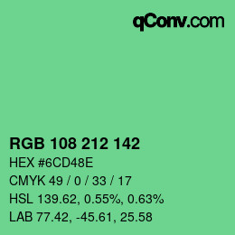 Color code: RGB 108 212 142 | qconv.com