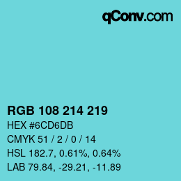 Código de color: RGB 108 214 219 | qconv.com