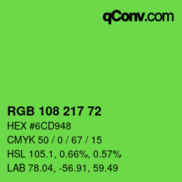 カラーコード: RGB 108 217 72 | qconv.com