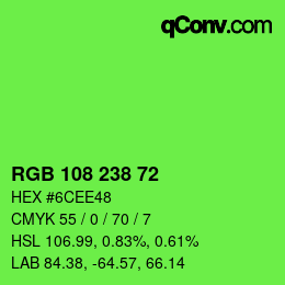 Color code: RGB 108 238 72 | qconv.com