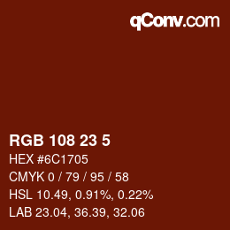 Color code: RGB 108 23 5 | qconv.com