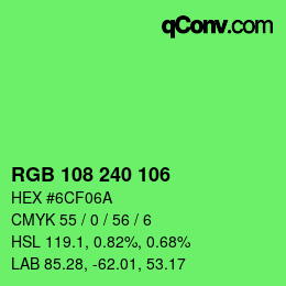 Color code: RGB 108 240 106 | qconv.com