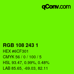 Color code: RGB 108 243 1 | qconv.com