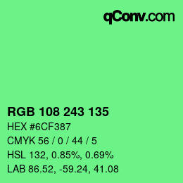 Color code: RGB 108 243 135 | qconv.com