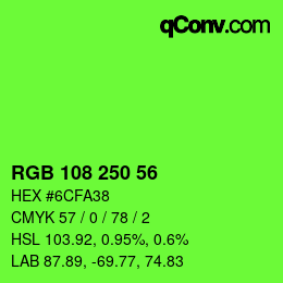 Color code: RGB 108 250 56 | qconv.com