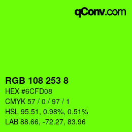 Color code: RGB 108 253 8 | qconv.com