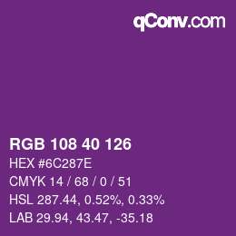 カラーコード: RGB 108 40 126 | qconv.com